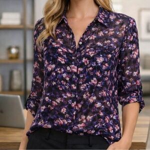 Express Women's Floral Button Down Top